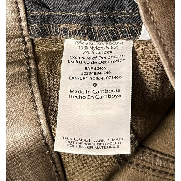 NWT SOFIA VERGARA Melisa High-Rise Faux Leather Flare Pants Jeans Brown SZ 0 - Picture 5 of 9